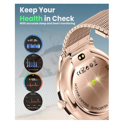 Moxedo Glory 1.43 inch Smartwatch for Women AMOLED Display Steel Mesh Strap, MX-SW012-RG