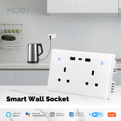 MOES WiFi Smart Wall Socket UK Outlet