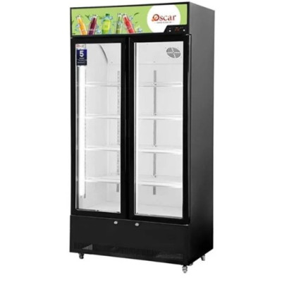 Oscar No-Frost Double Door Showcase Chiller 630L, Black - OCL630