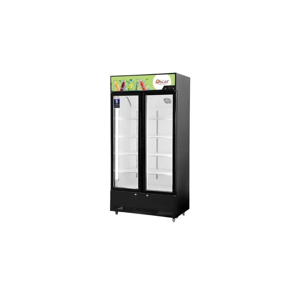 Oscar No-Frost Double Door Showcase Chiller 630L, Black - OCL630