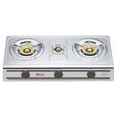 Oscar 3 Burner Gas Table Stainless steel, OGTSS3B