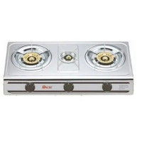 Oscar 3 Burner Gas Table Stainless steel, OGTSS3B