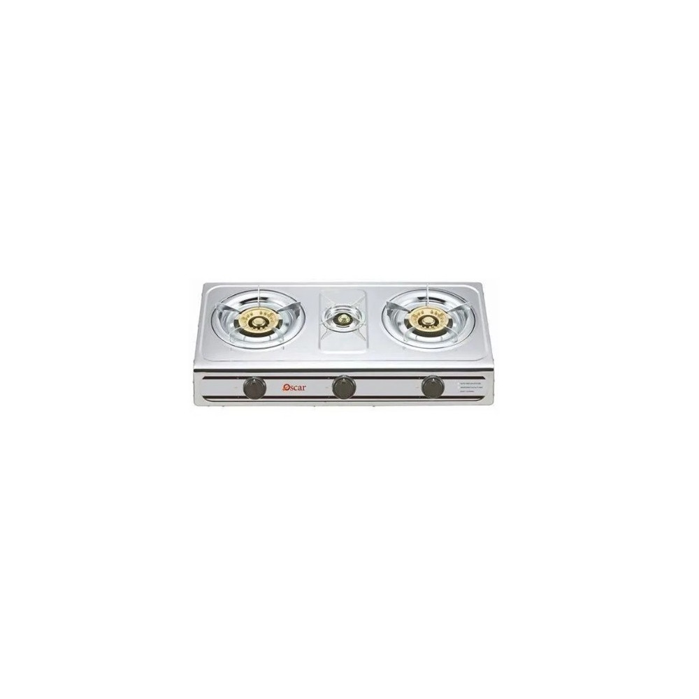 Oscar 3 Burner Gas Table Stainless steel, OGTSS3B