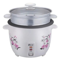 Oscar Rice Cooker With Steamer Teflon And Glass Lid 2.2L, White, ORC22WS