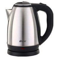 Oscar Stainless Steel Electric Kettle 1.8L, Quick Hot Water, Silver/Black - OKT18IR
