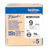 Brother Label Tape 24mm, Durable Lamination, Black On Yellow - TZe-651