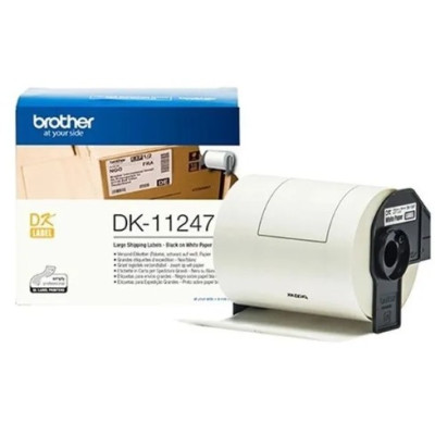 Brother Large Shipping Labels Roll, Wide Compatibility, Black On White - DK-11247