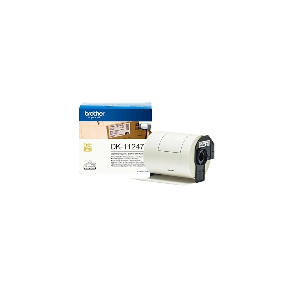 Brother Large Shipping Labels Roll, Wide Compatibility, Black On White - DK-11247