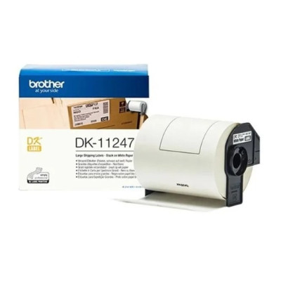 Brother Large Shipping Labels Roll, Wide Compatibility, Black On White - DK-11247