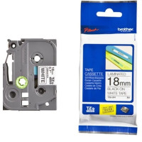 Brother Black On White Label Tape For Clear 18mm, White -TZe-241
