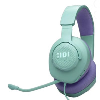JBL Quantum 100 Wired Over-Ear Gaming Headphones with Detachable Mic, Cyan - QUANTUM100M2