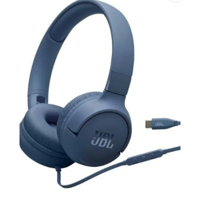 JBL Tune 520C Wired On-Ear Headphones With USB-C, Blue