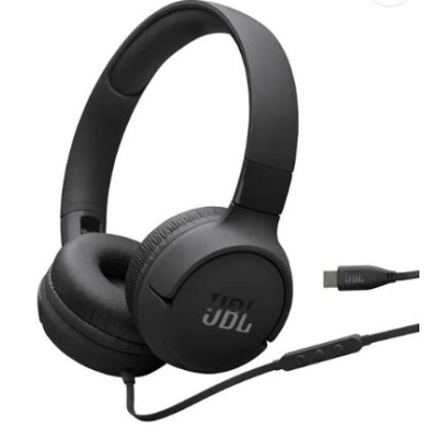 JBL Tune 520C Wired On-Ear Headphones With USB-C, Black
